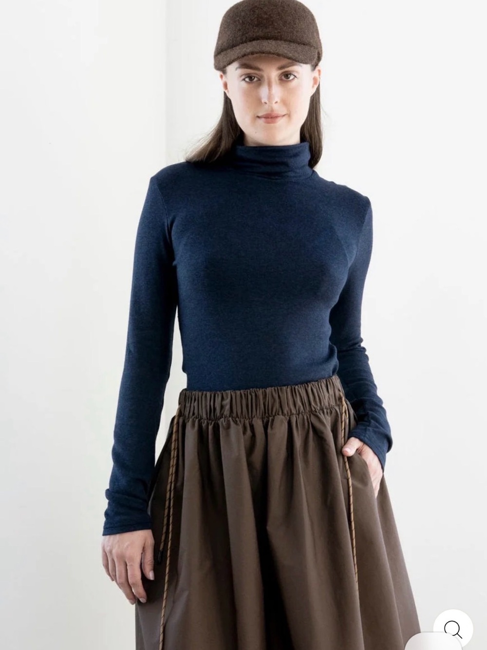Dark Teal Turtleneck Long-Sleeve Sweater, Size Large